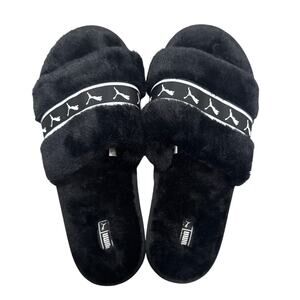 Puma Women's Fluff Flip Black Slides - Size: 9